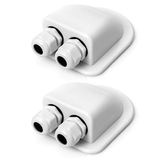 QWORK® 2-delige dakdoorvoer IP68 waterdichte ABS solar dubbele kabelgoot voor solar satelliet airconditioning camper caravan boot