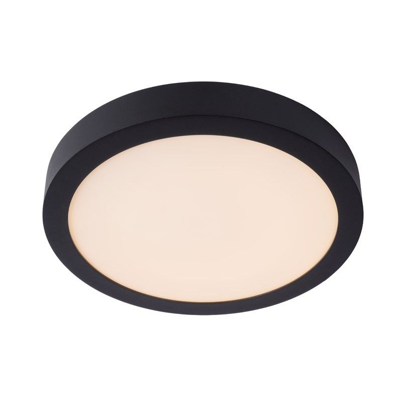 Lucide BRICE-LED Plafonnière Badkamer - Ø 30 cm - LED Dimb. - 1x30W 3000K - IP44 - Zwart