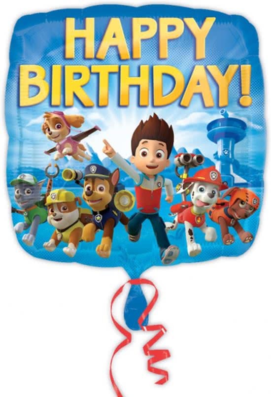 - Paw Patrol happy birthday folieballon 43 cm.