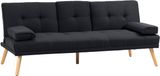HOMCOM Schlafsofa Polyester 181L x 77B x 78H cm Grau
