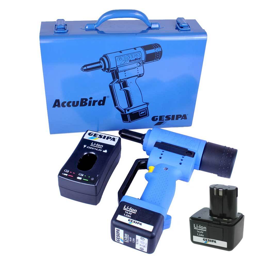 Gesipa 1457235 14.4V Li-Ion accu AccuBird popnageltang set 2x 1.3Ah accu in koffer