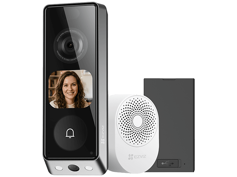 EZVIZ EP8 Ultra Videodeurbel met Camera - 6MP Dual Lens - AI, Draadloos of Bedraad, 32GB Opslag - Zwart