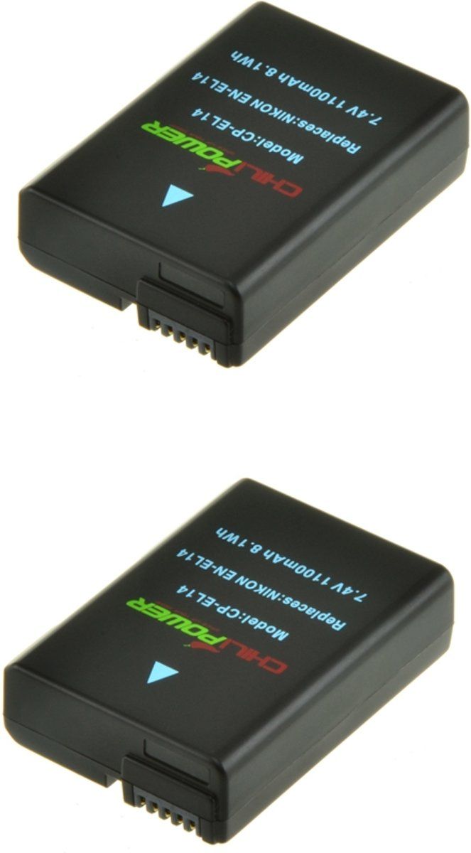 ChiliPower EN-EL14 / EN-EL14a accu voor Nikon - 1250mAh - 2-Pack
