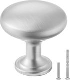 VEVOR Meubelknoppen, 25 stuks, zinklegering, lades en deurgrepen, paddenstoelvormige solide knoppen, kasthardware met schroeven voor badkamer en keuken, 28 mm nikkelkleur