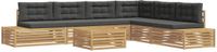 vidaXL 8-delige Buitenbank Set Polyester Wit