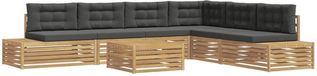 vidaXL 8-delige Buitenbank Set Polyester Wit
