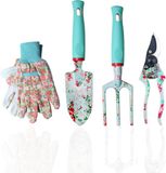 Ensemble d'outils de jardinage sans marque en 4 pièces avec imprimé floral