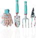 Ensemble d'outils de jardinage sans marque en 4 pièces avec imprimé floral