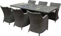 AVH Premium Collection Bilbao Menorca dining tuinset 220x100xH77 cm 7 delig antraciet