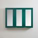 Cluo Armoire avec miroir – 90 cm x 65 cm – Vert foncé – Poignées invisibles cuivre satiné