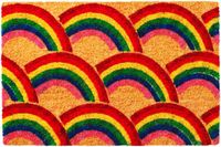 Merkloos Relaxdays Deurmat kokos - regenboog - 60x40 cm - antislip