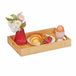 Relaxdays dienblad bamboe, HxBxD: 4 x 30 x 20 cm, serveerblad met grepen, hoge rand, serveertray rechthoekig, naturel