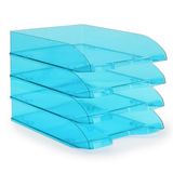 Waytex Set van 4 brievenbakken A4 kunststof transparant
