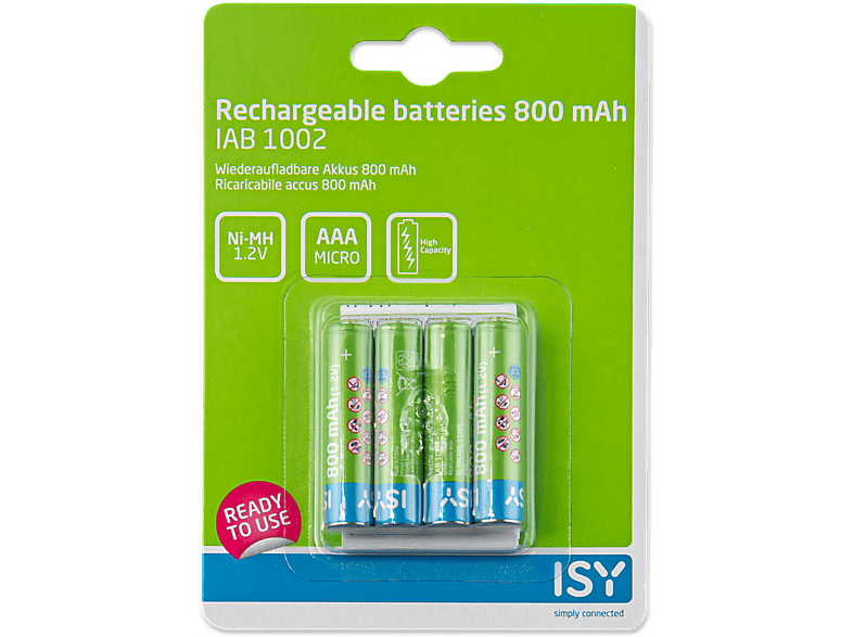 ISY ISY Herlaadbare Batterijen Aaa 800 Mah 4 Stuks (iab-1002)
