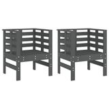 VidaXL Tuinstoelen 2 stuks Grenenhout Grijs