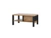 Table basse naturelle et noire 1 tiroir