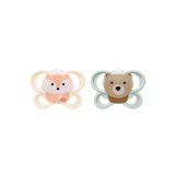 NUK 10175342 Babyfopspeen met vrije luchtdoorvoer Silicone Groen, Oranje