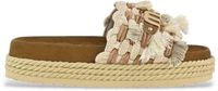 MOU Monoband Rope Sandal Fringes Slippers - Dames - Bruin - Maat 36