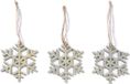 Inge-Glas - sneeuwvlokken kersthangers - 3x stukjs - hout - 7 cm - kerstboom ornamenten - kerstversieringen