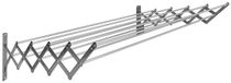 Étagère murale séchoir à linge - Extensible - 10 fils aluminium - 160 cm - Inox