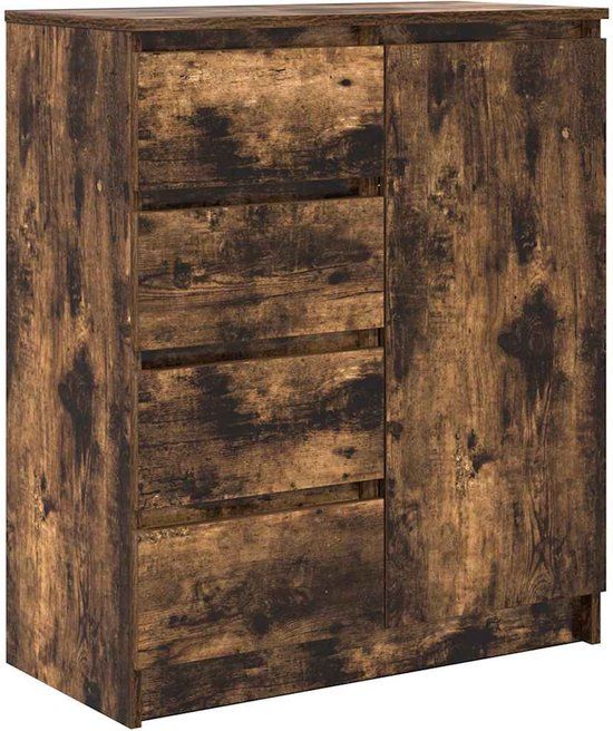 vidaXL Dressoir met lades 71x35x84 cm spaanplaat gerookt eiken