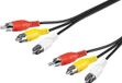 PremiumCord Cinch-kabel 2 m, 3x RCA stekker naar 3x RCA RCA-stekker, audio-video-verbindingskabel, stereo, voor tv, mobiele telefoons, MP3, HiFi, kleur zwart