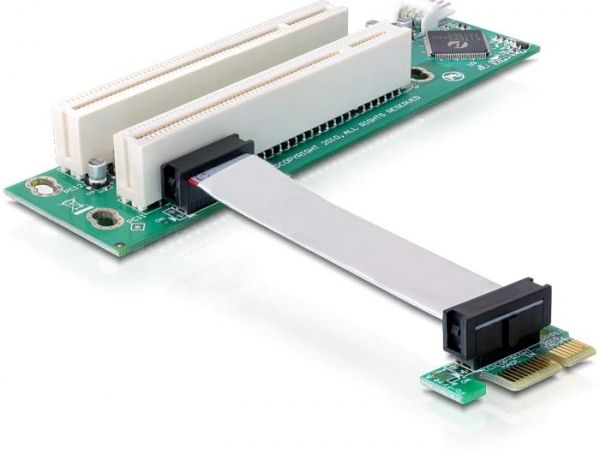 DeLOCK PCI-E/2x PCI - Interfacekaart - Wit, Groen