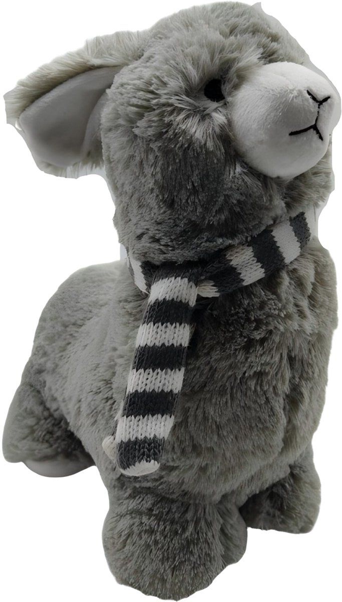 Relaxdays alpaca deurstopper zand, vloer, 28x12x27 cm, grijs, decoratie voor kinderkamer