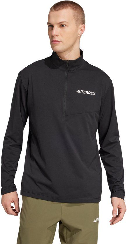 Adidas Terrex Multi Climacool Longsleeve Met Halflange Rits - Heren - Zwart