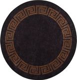 vidaXL Tapis lavable Ø 200 cm noir et doré
