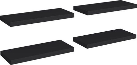 vidaXL Wandschappen zwevend 4 st 60x23,5x3,8 cm MDF zwart