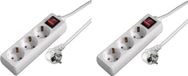 Merkloos / Sans marque Tafelcontactdoos - 2x - 3-voudig met schakelaar - geaarde stekker/verlengsnoer - stekkers en verlengsnoeren - handig in huis