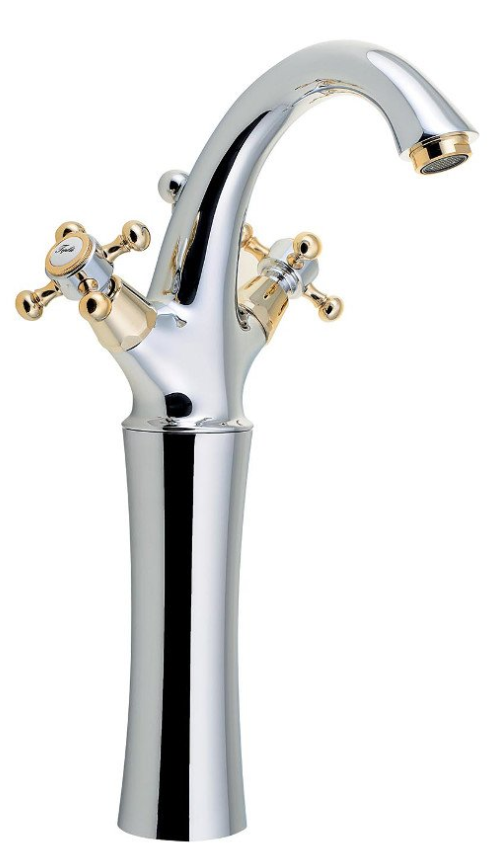 Reitano Antea Hoge Wastafelmengkraan - Chroom/Goud - 30 cm