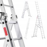 Baulich Aluminium Multifunctionele Vouwladder - 3 secties, 3x11 treden, 150 kg, 655 cm werkhoogte