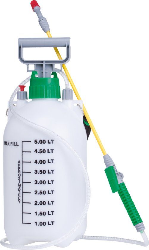 Kinzo Drukspuit 5L - Plantenspuit - Wit/Groen