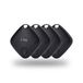 NK Air Tag Smart Pack 4 - Object Locator, compatibel met Apple, Bluetooth (Android werkt niet) auto, portemonnee, koffers, kinderen, 4 stuks (zwart)