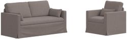 vidaXL Canapé 2 places Taupe Tissu
