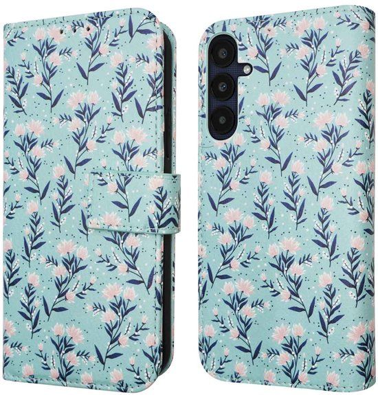 imoshion Design Bookcase voor de Samsung Galaxy A35 - Blue Flowers
