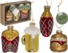 Ootb Boules de Noël en verre - Set Fastfood – Burger, Frites & Verre à bière – 8 cm – 3 pièces