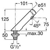 Roca a5 a4279 C00 timer mantel-/wastafelarmatuur met drukschakelaar