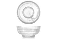 6 witte albastglazen schalen met bord 10,5 cm