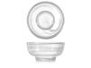 6 witte albastglazen schalen met bord 10,5 cm