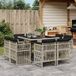 Prolenta Maison Exclusive Tuinset voor de tuin, 9-delig, met kussens, lichtgrijs, van gevlochten polyraan
