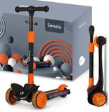 Lionelo Timmy Kinderstep - 3 Wielen - LED Wielen & Verlicht Deck - Zwart/Oranje