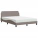 Dover Lit avec matelas tissu taupe 120x200 cm