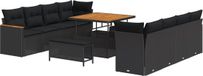 vidaXL Tuinbank Set Zwart Poly Rattan