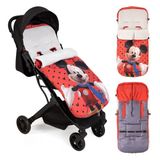 Interbaby Universele voetenzak voor de winter, zacht, warm, wollig, afneembaar, dubbele opening, anti-allergene materialen, Mickey Topos