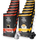 Crema Nespresso-Compatibele Koffiecapsules Crema en Espresso Pack, Intensiteit 5/5, 12 x 10 Capsules (120 Stuks)
