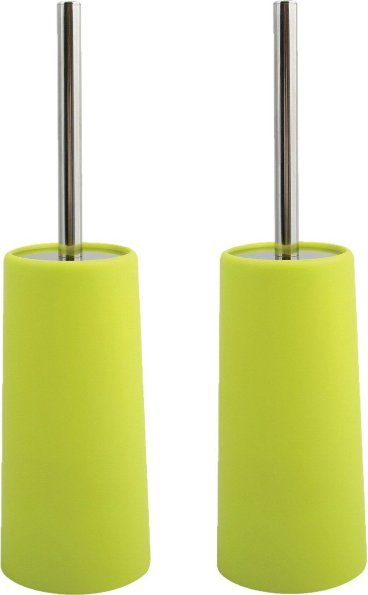 MSV Toiletborstel in houder - 2x - appelgroen - 35 cm