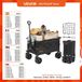 Chariot pliable sans marque avec roues tout terrain et porte-gobelets